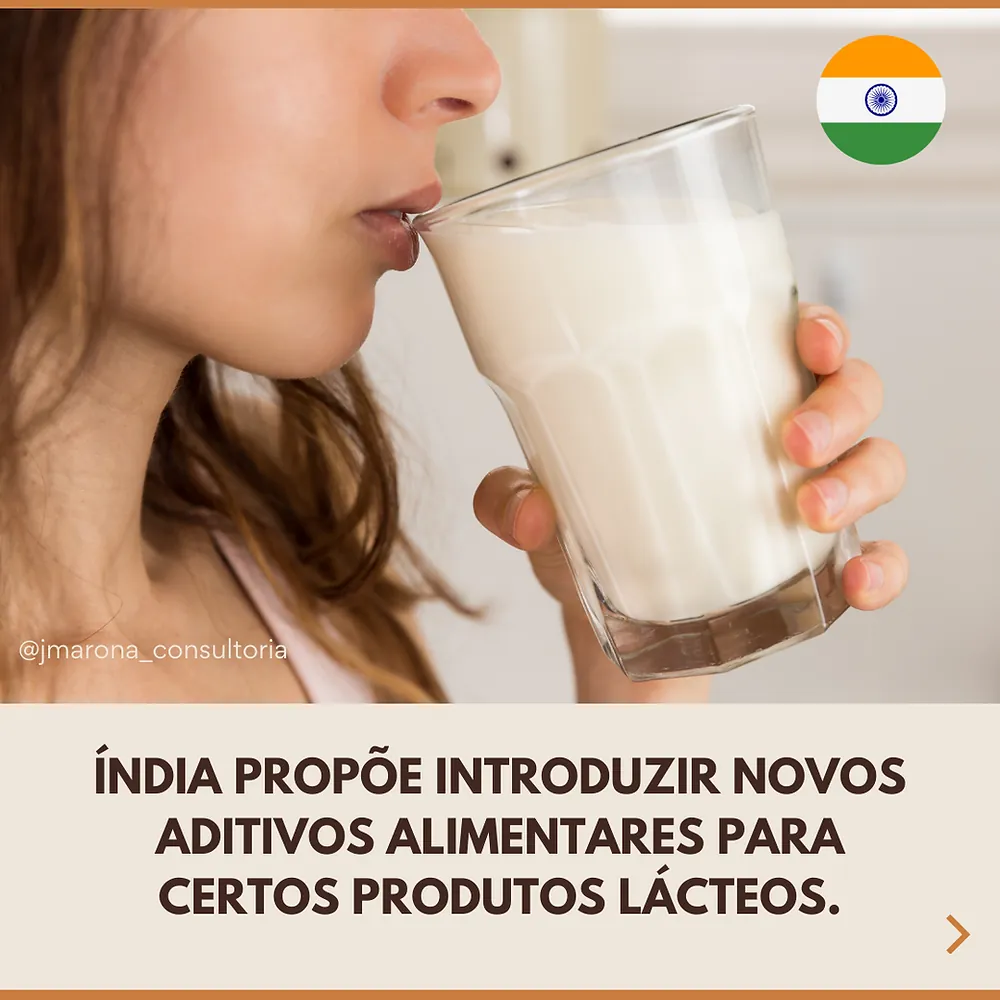 Índia propõe introduzir novos aditivos alimentares para certos produtos lácteos