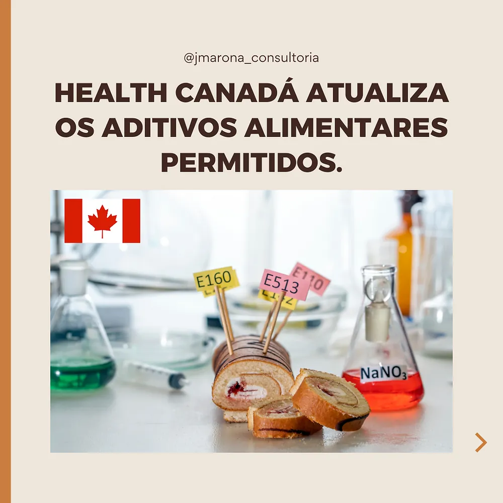 A Health Canadá atualiza os aditivos alimentares permitidos