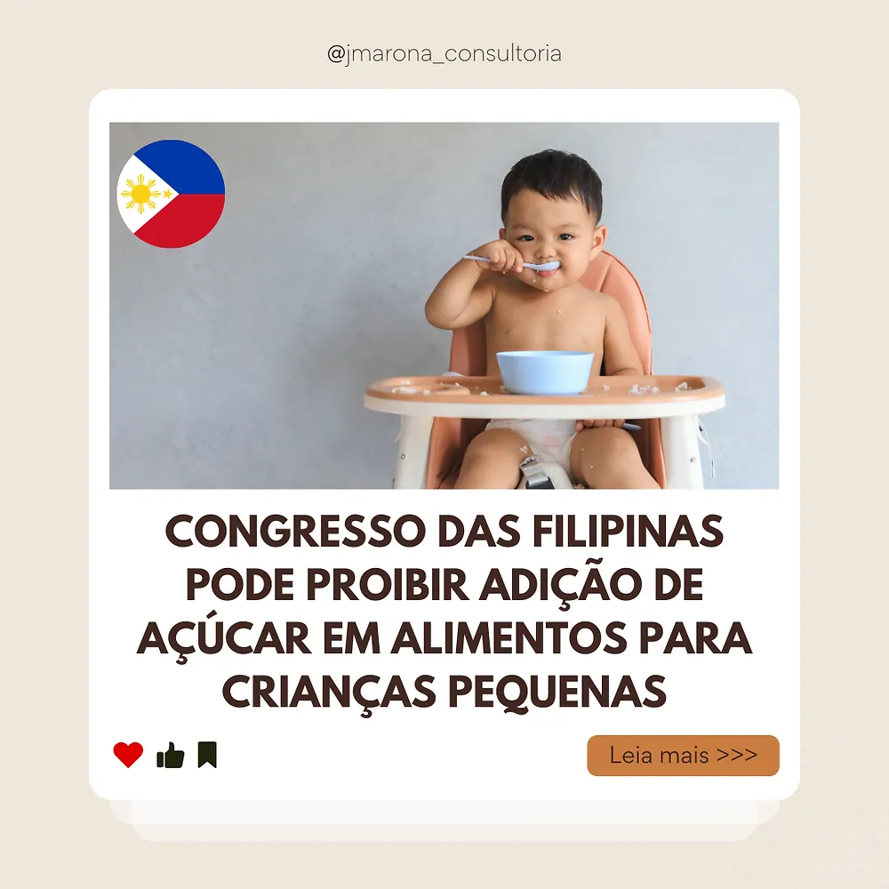 Congresso das Filipinas pode proibir adição de açúcar em alimentos para crianças pequenas