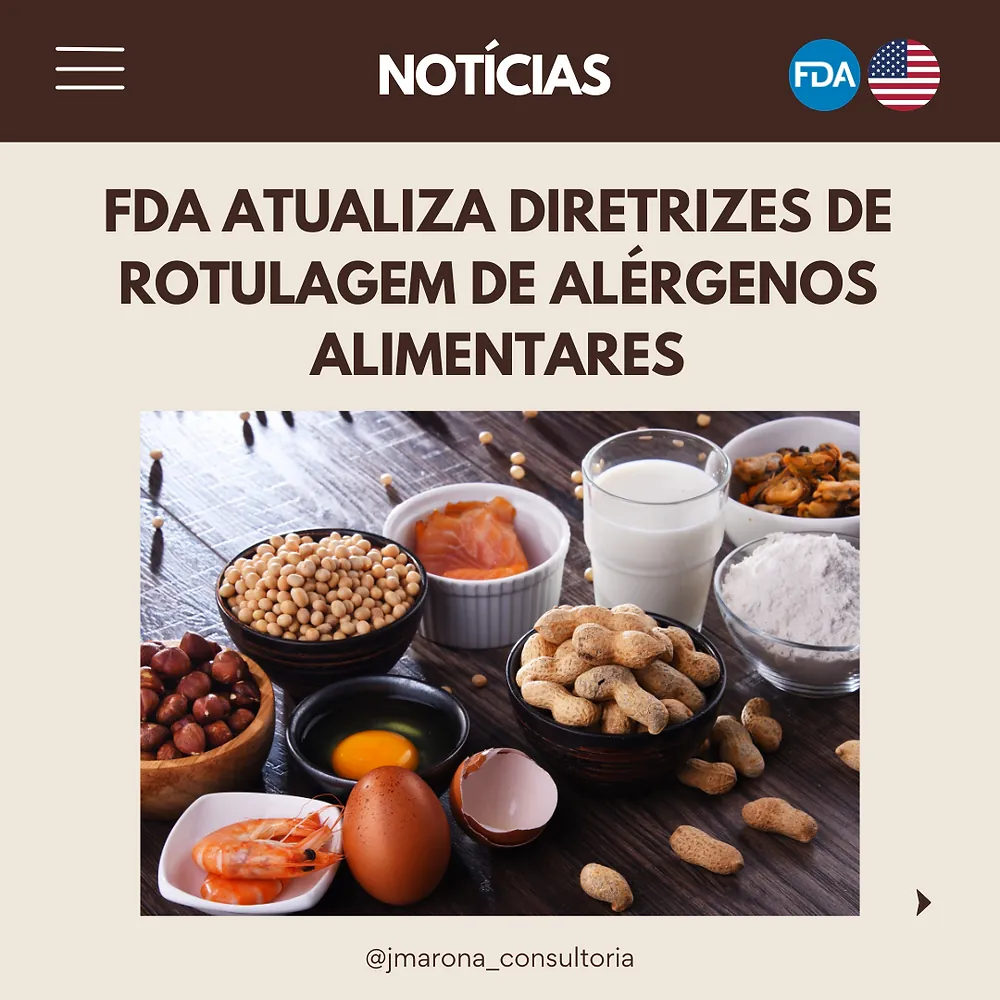 FDA Atualiza Diretrizes de Rotulagem de Alérgenos Alimentares