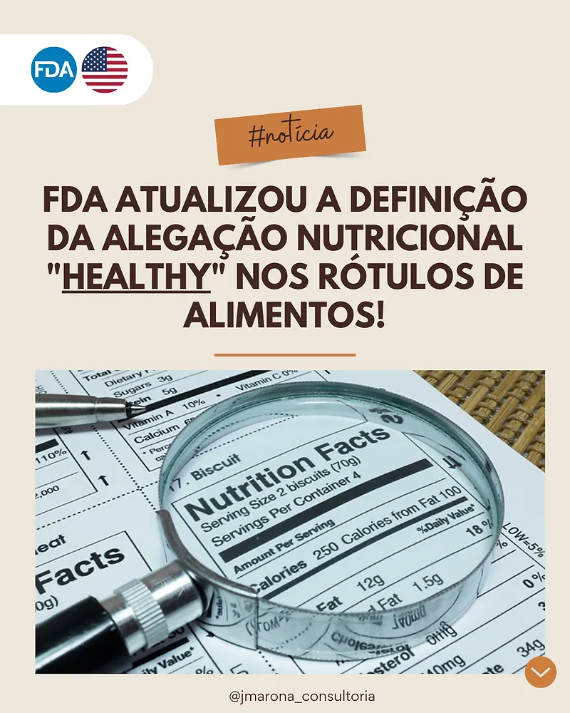 FDA atualizou a definição da alegação nutricional "saudável" nos rótulos de alimentos!