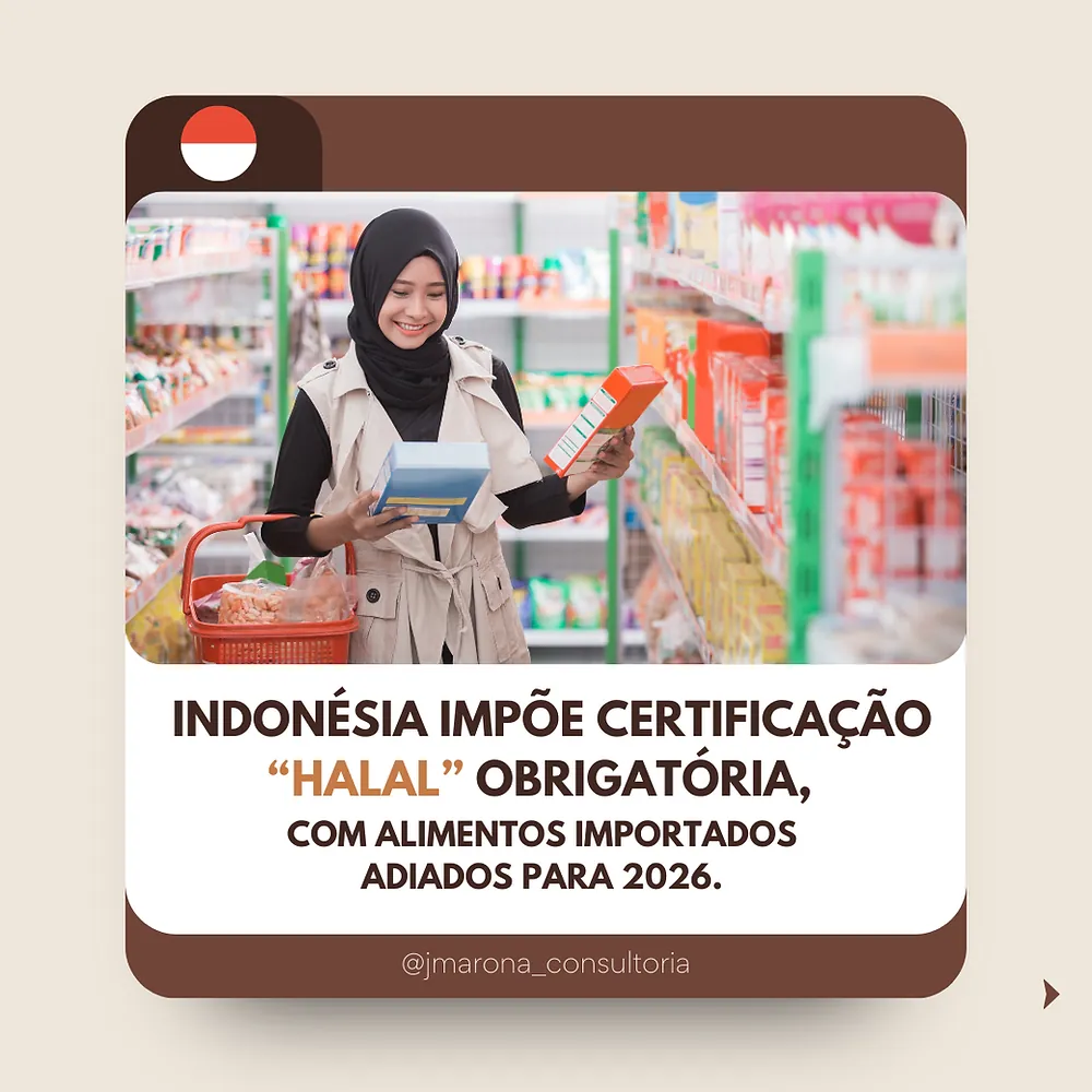 Indonésia impõe certificação halal obrigatória, com alimentos importados adiados para 2026