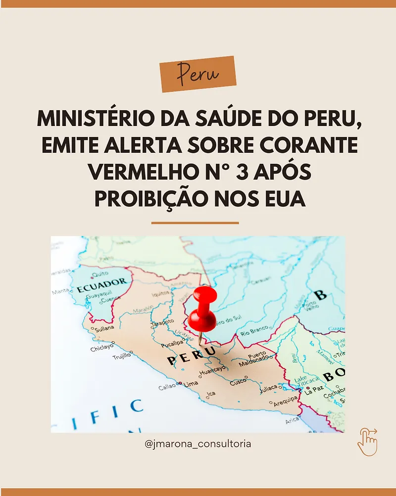 Ministério da Saúde emite alerta sobre corante vermelho nº 3 após proibição nos EUA
