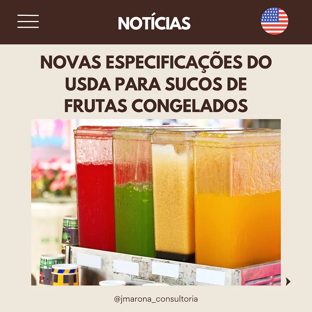Novas Especificações do USDA para Sucos de Frutas Congelados